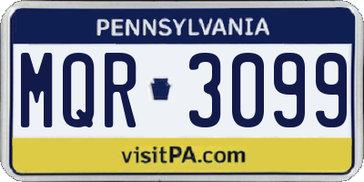 PA license plate MQR3099