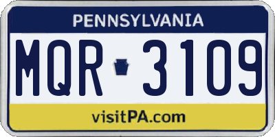 PA license plate MQR3109