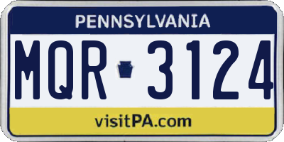 PA license plate MQR3124