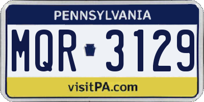 PA license plate MQR3129