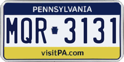 PA license plate MQR3131