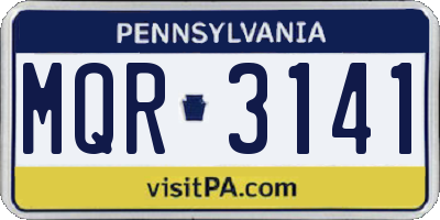PA license plate MQR3141