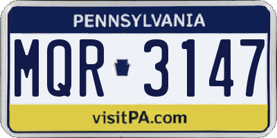 PA license plate MQR3147