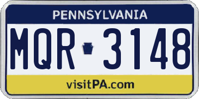 PA license plate MQR3148