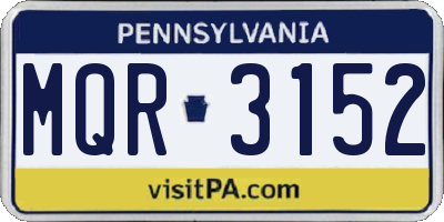PA license plate MQR3152