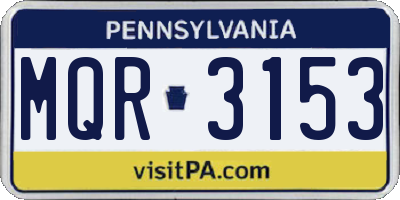 PA license plate MQR3153