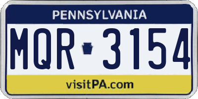 PA license plate MQR3154