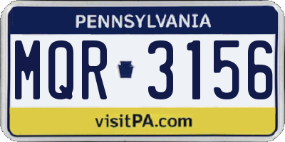 PA license plate MQR3156