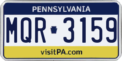 PA license plate MQR3159