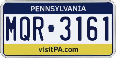 PA license plate MQR3161