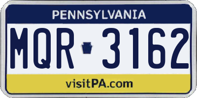PA license plate MQR3162