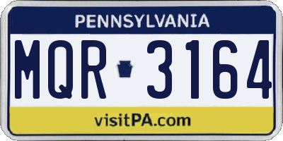 PA license plate MQR3164