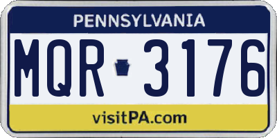 PA license plate MQR3176
