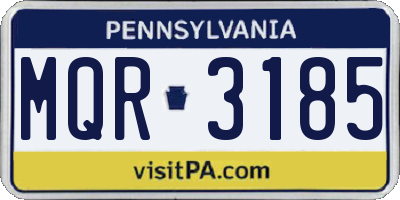 PA license plate MQR3185