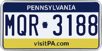 PA license plate MQR3188