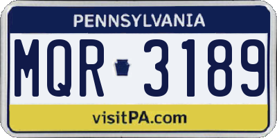PA license plate MQR3189