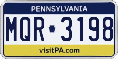 PA license plate MQR3198