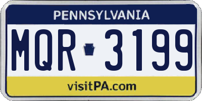 PA license plate MQR3199