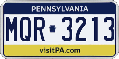 PA license plate MQR3213