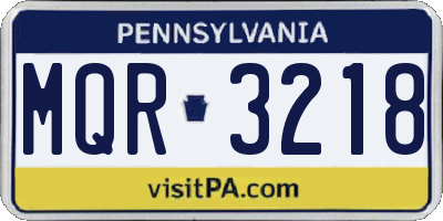 PA license plate MQR3218