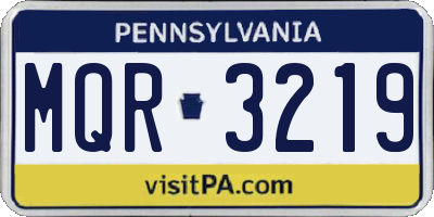PA license plate MQR3219