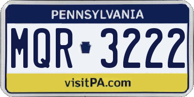PA license plate MQR3222