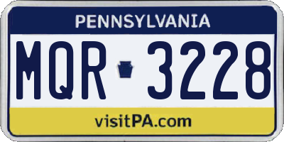 PA license plate MQR3228