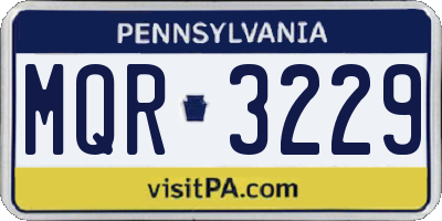 PA license plate MQR3229