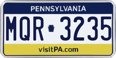 PA license plate MQR3235