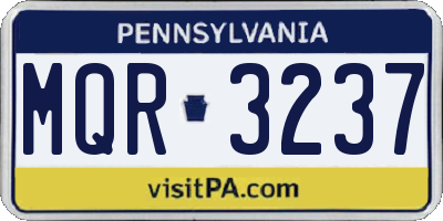 PA license plate MQR3237