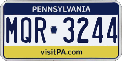 PA license plate MQR3244
