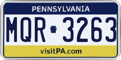 PA license plate MQR3263