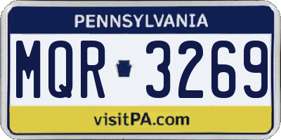PA license plate MQR3269