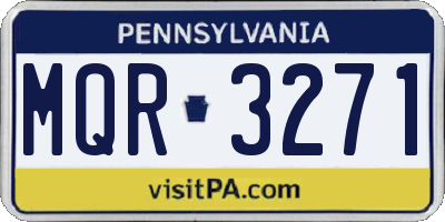 PA license plate MQR3271