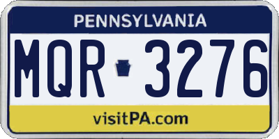 PA license plate MQR3276