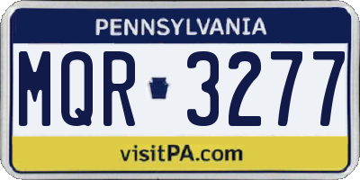 PA license plate MQR3277