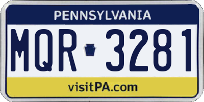 PA license plate MQR3281