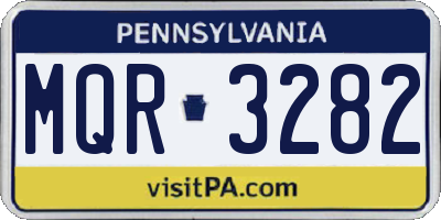 PA license plate MQR3282