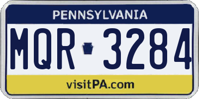 PA license plate MQR3284