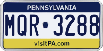 PA license plate MQR3288