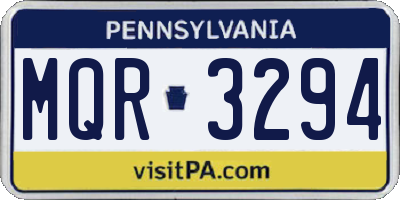 PA license plate MQR3294