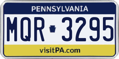 PA license plate MQR3295