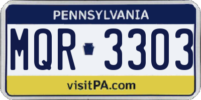 PA license plate MQR3303