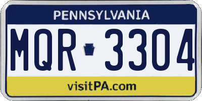 PA license plate MQR3304
