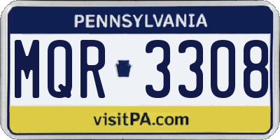PA license plate MQR3308