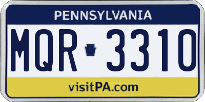 PA license plate MQR3310
