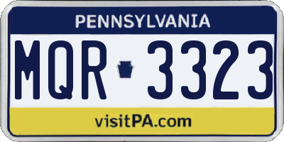 PA license plate MQR3323