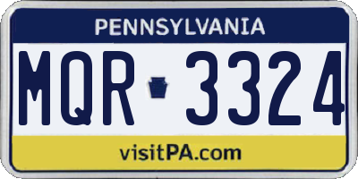 PA license plate MQR3324