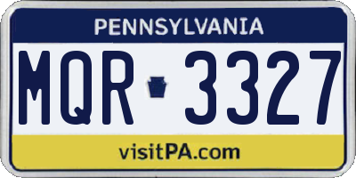 PA license plate MQR3327