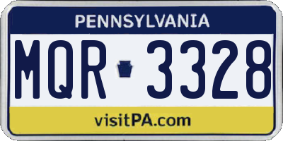 PA license plate MQR3328